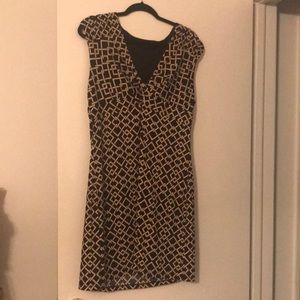 Black and light brown dress